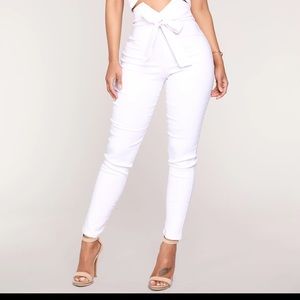 Fashion Nova High Waist white pants